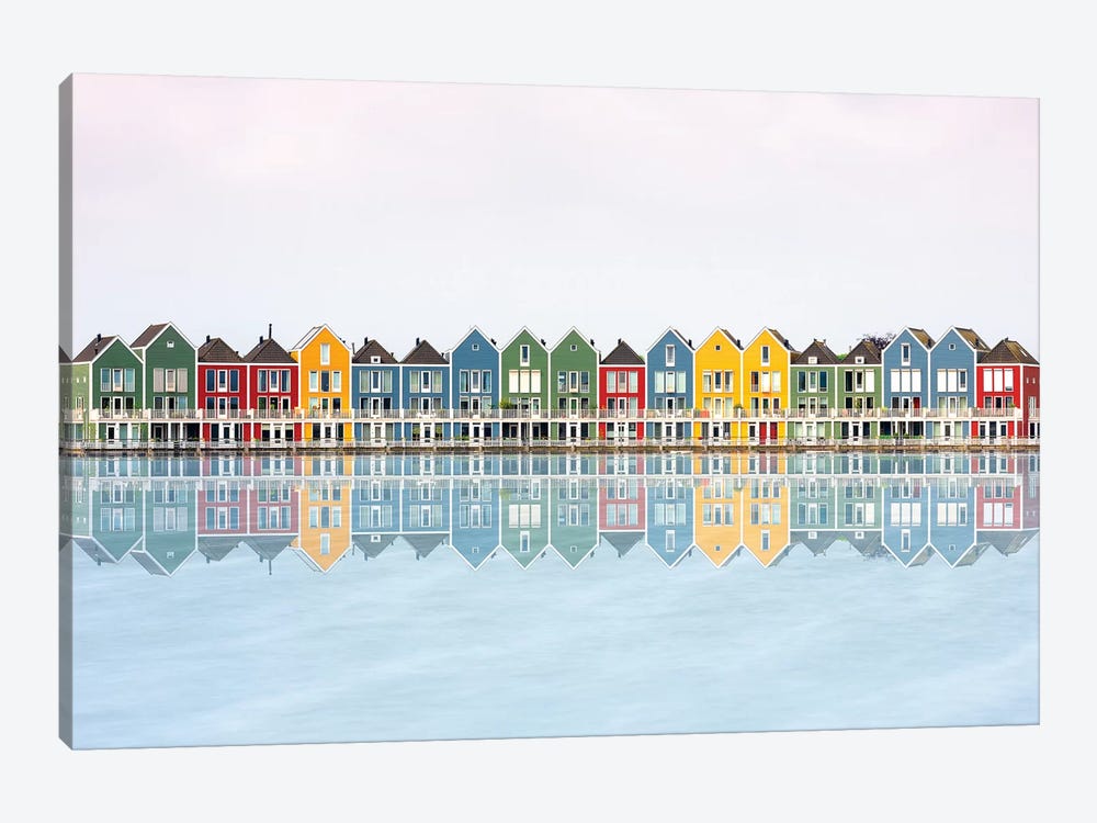 Coloured Houses by Marco Carmassi 1-piece Canvas Art