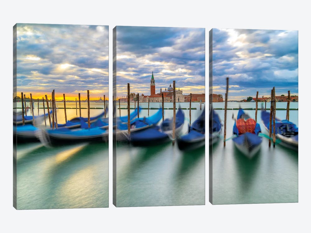 Cradled By The Waves by Marco Carmassi 3-piece Canvas Print