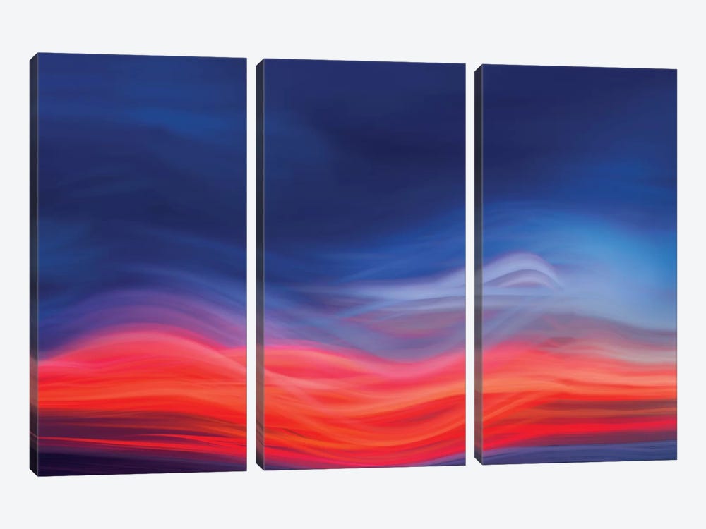 Flame Red by Marco Carmassi 3-piece Canvas Artwork