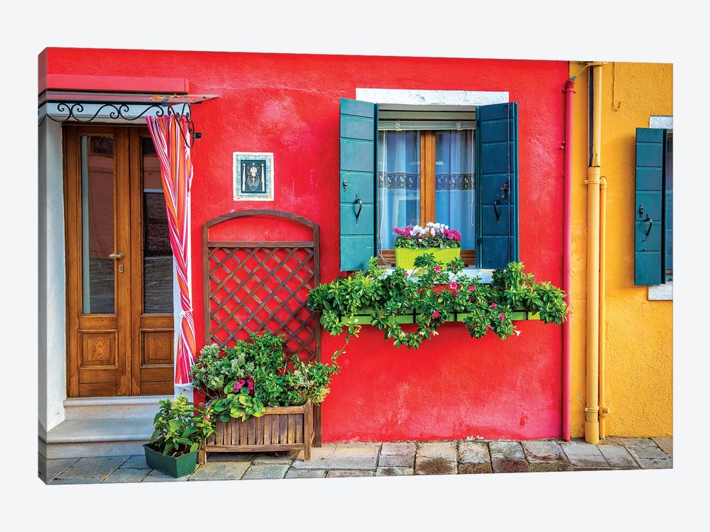 Flowers In Burano by Marco Carmassi 1-piece Canvas Print