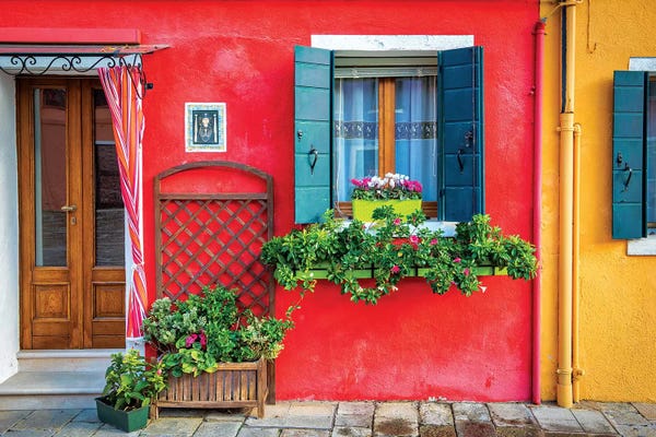 Doors: Flowers In Burano by Marco Carmassi