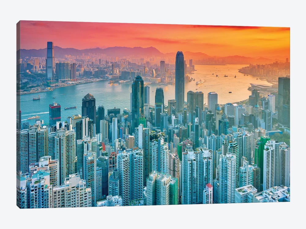 Hong Kong From The Hill by Marco Carmassi 1-piece Canvas Artwork