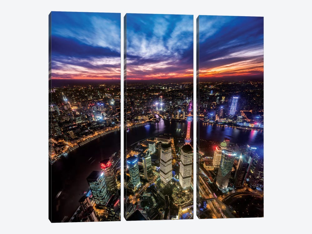 Hong Kong From The Top by Marco Carmassi 3-piece Art Print