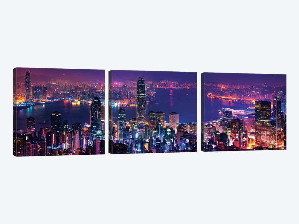 Hong Kong Special View by Marco Carmassi 3-piece Canvas Art