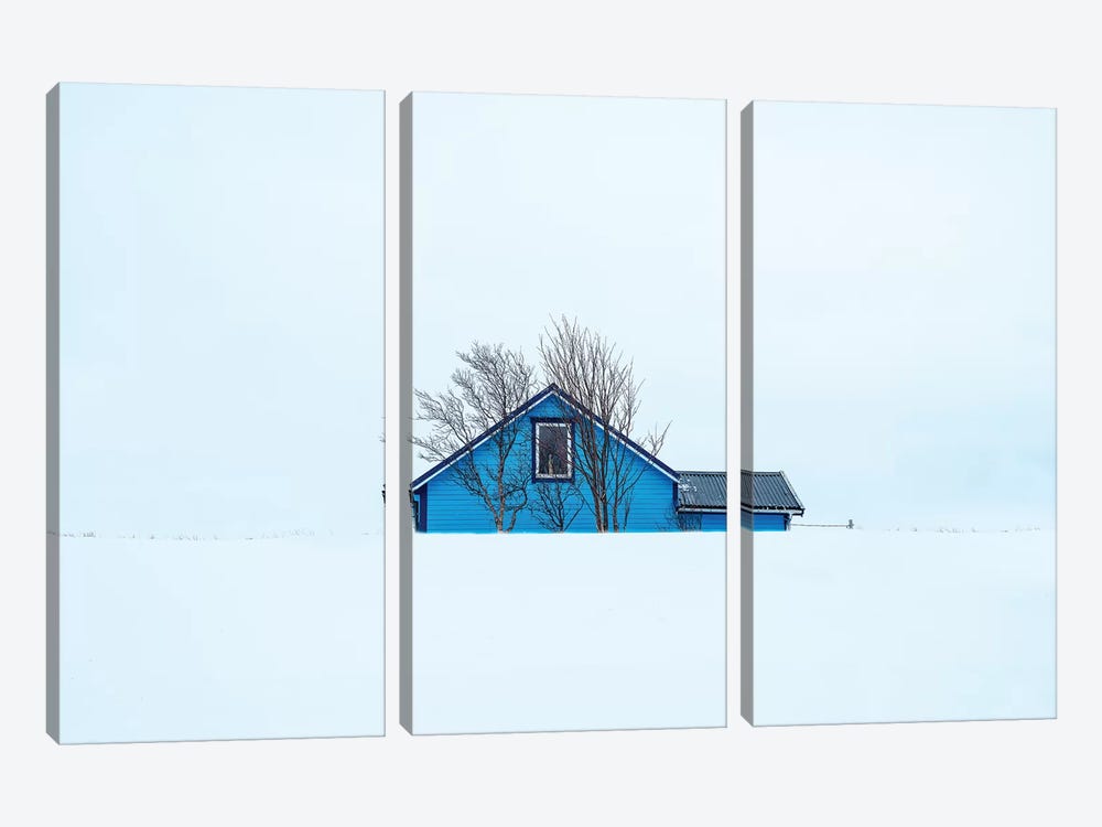 Little Blue House by Marco Carmassi 3-piece Canvas Artwork