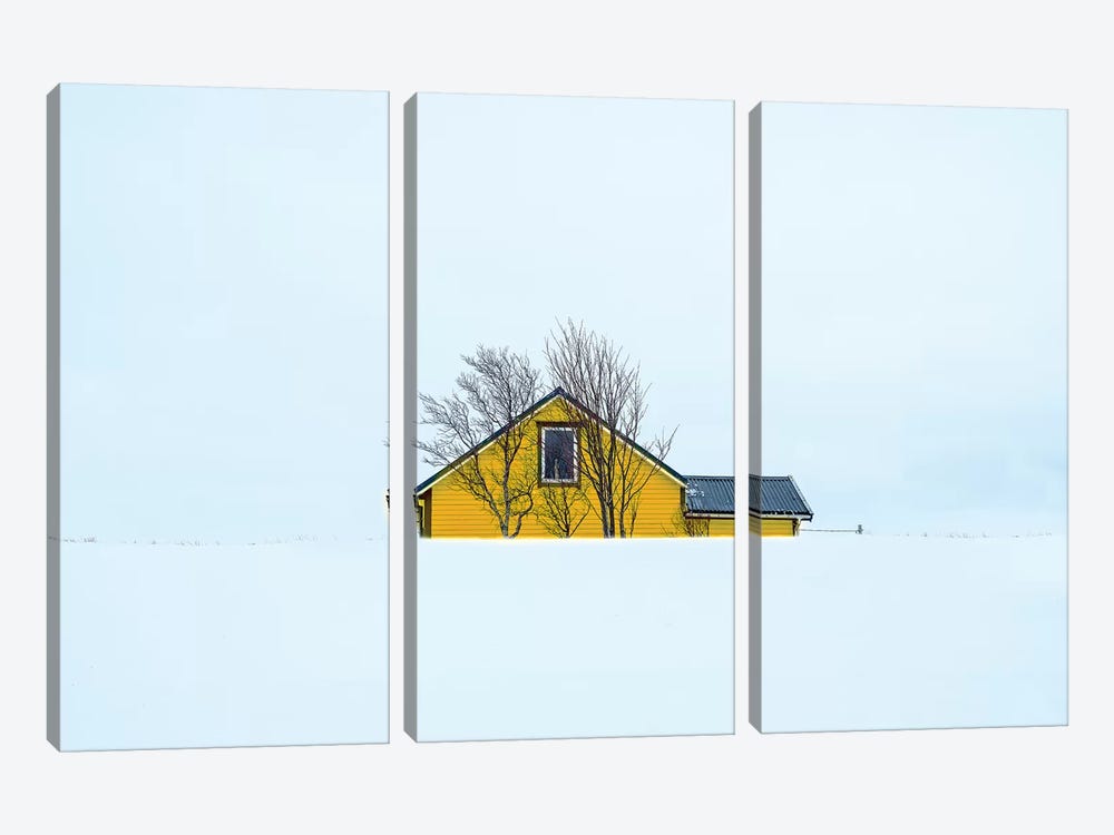 Little Yellow House by Marco Carmassi 3-piece Canvas Print