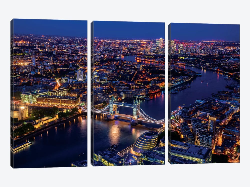London From Shard by Marco Carmassi 3-piece Canvas Wall Art
