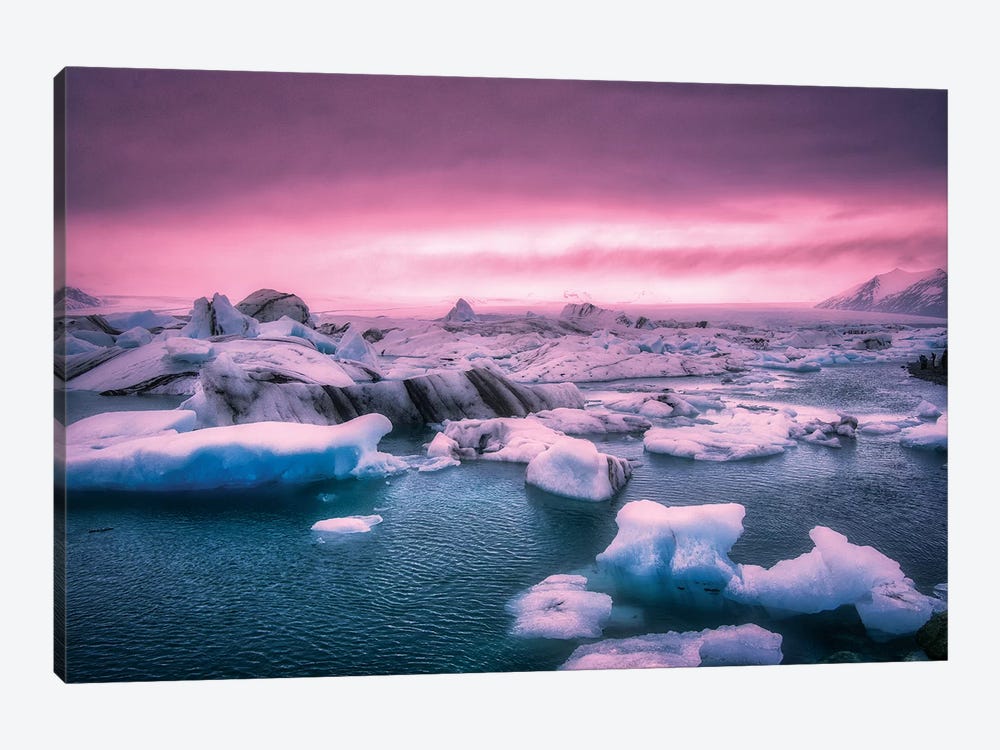 Pink Sunset Iceberg by Marco Carmassi 1-piece Canvas Wall Art