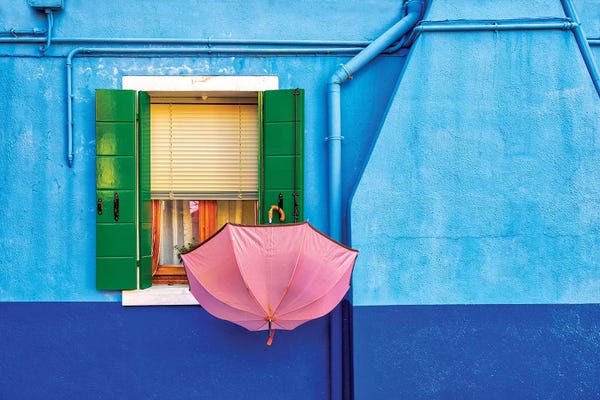 Marco Carmassi: Pink Umbrella In Venice by Marco Carmassi