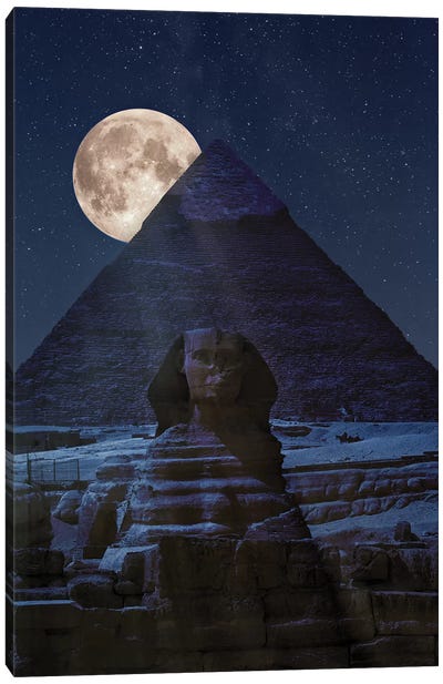 The Dark Side Of The Pyramid Canvas Art Print - The Great Pyramids of Giza