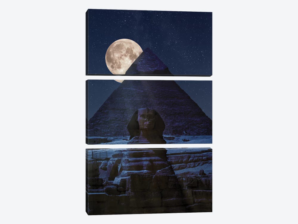 The Dark Side Of The Pyramid by Marco Carmassi 3-piece Canvas Art Print