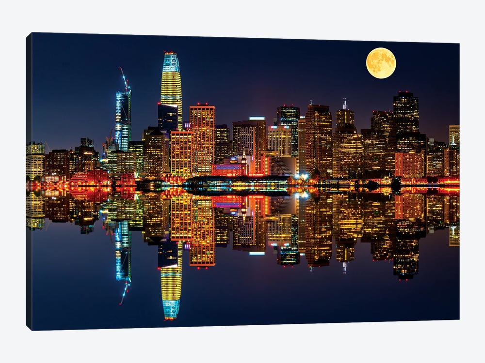 San Francisco By Night by Marco Carmassi 1-piece Canvas Artwork