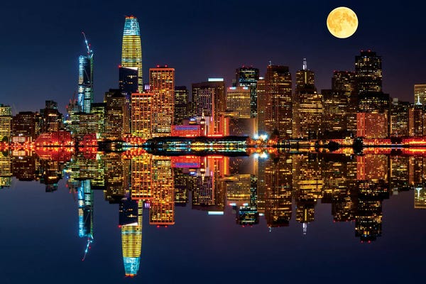 San Francisco Skylines: San Francisco By Night by Marco Carmassi