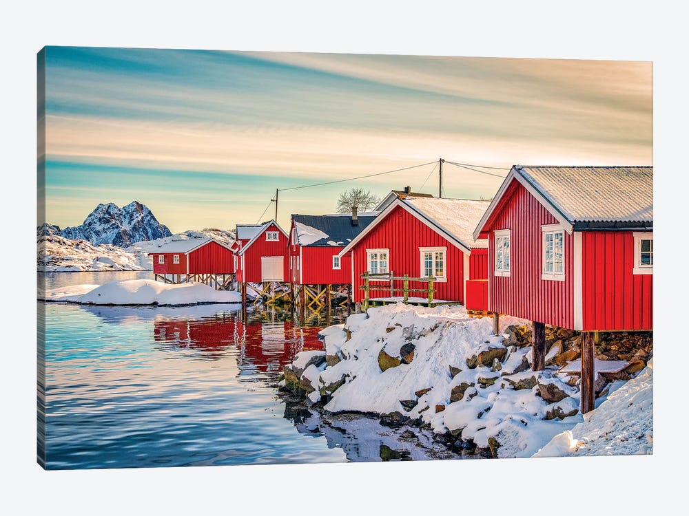 Svolvaer Red House by Marco Carmassi 1-piece Canvas Artwork