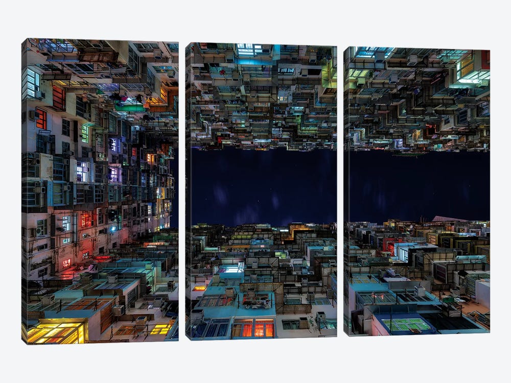 The Grid Quarry Bay by Marco Carmassi 3-piece Art Print