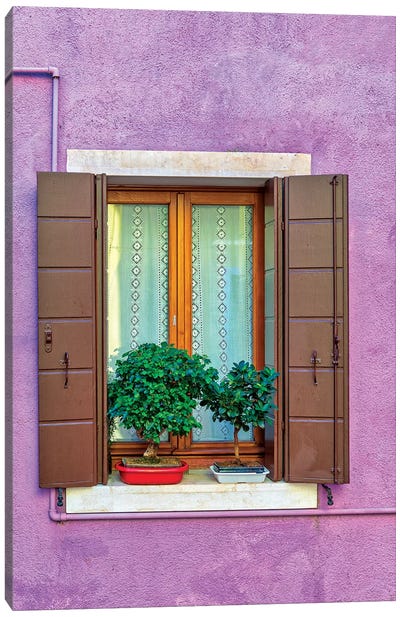Violet Window In Venice Canvas Art Print - Marco Carmassi