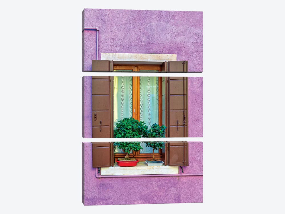 Violet Window In Venice by Marco Carmassi 3-piece Canvas Print
