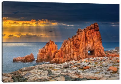 Arbatax Red Rock Canvas Art Print - Hyperreal Landscape Photography