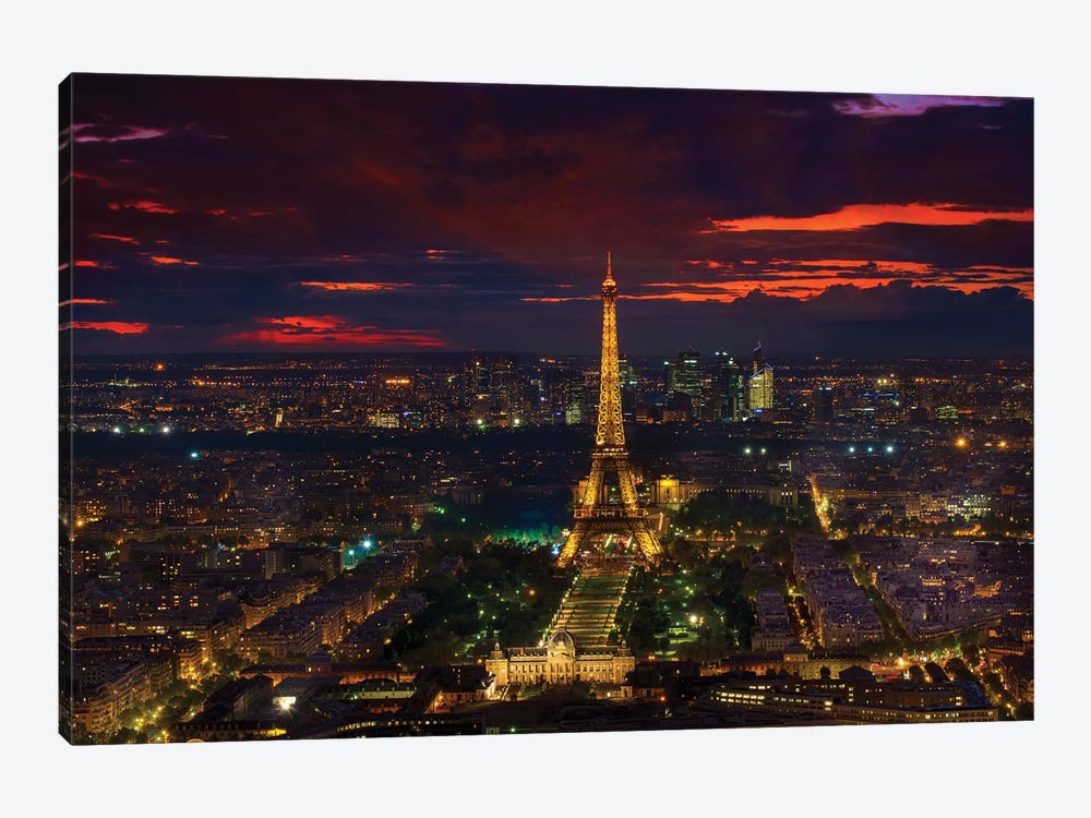 Gold Tower Sunset by Marco Carmassi 1-piece Canvas Artwork