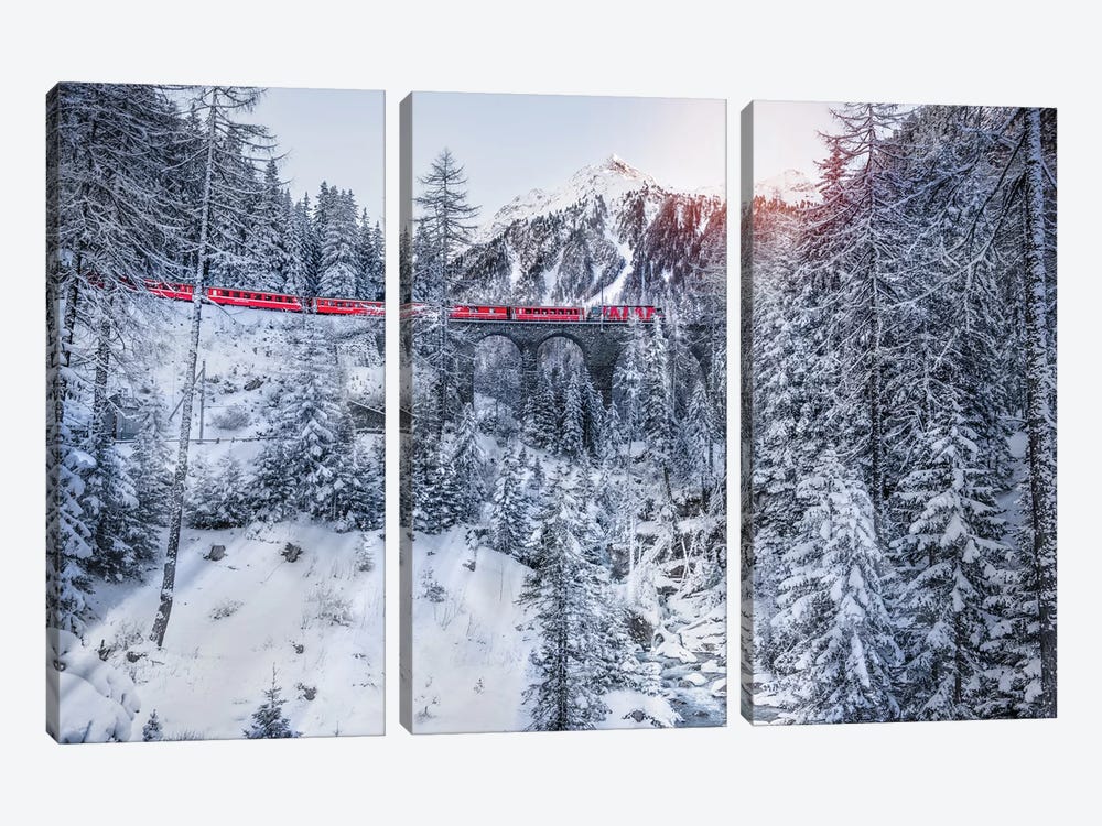 Bernina Express by Marco Carmassi 3-piece Canvas Print