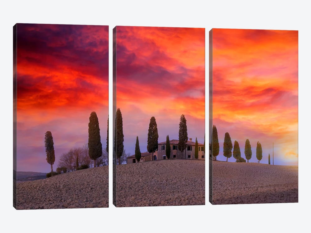Winter Sunset At Dreamland by Marco Carmassi 3-piece Canvas Artwork