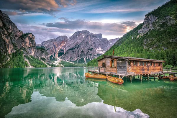 Marco Carmassi: Braies Lake Boats by Marco Carmassi