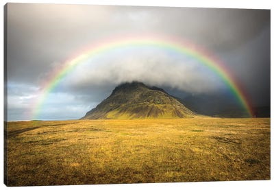 Heaven's Rainbow Iceland Canvas Art Print - Rainbow Art
