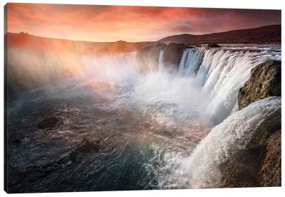 The Waterfall Of The Gods Iceland Canvas Art Print - Iceland Art