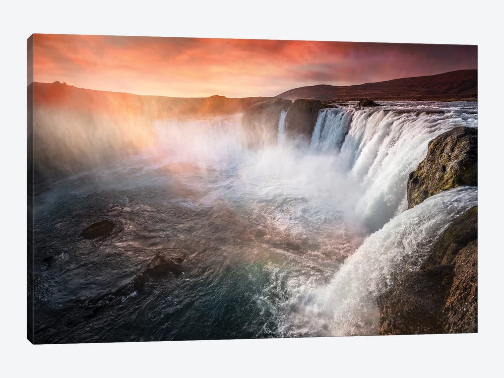 The Waterfall Of The Gods Iceland by Marco Carmassi 1-piece Art Print