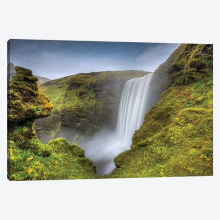 Wild Waterfall Iceland Canvas Print #MAO60} by Marco Carmassi Canvas Artwork