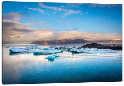 Blue Lagoon Canvas Art Print - Glacier & Iceberg Art
