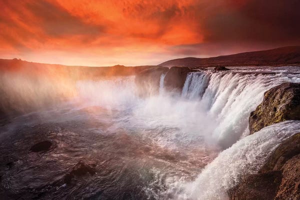 Waterfalls: Godafoss Deep Red by Marco Carmassi