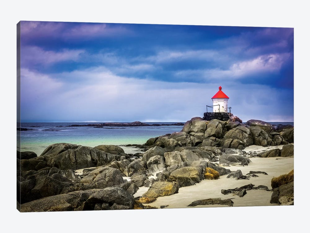 Lighthouse On Rocks by Marco Carmassi 1-piece Canvas Art