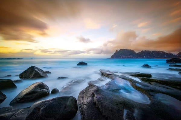 Rocky Beaches: Uttakleiv Beach Before Sunset by Marco Carmassi