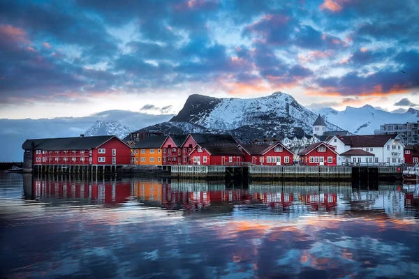 Snowy Mountains: Svolvær The Heart Of Lofoten by Marco Carmassi