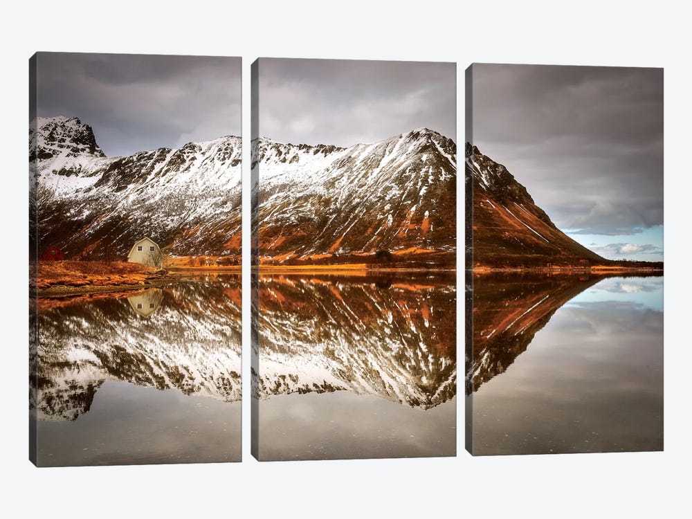 Mountain Reflected by Marco Carmassi 3-piece Canvas Print