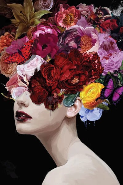 Marcio Alek: Lily With Flowers And Butterflies by Marcio Alek