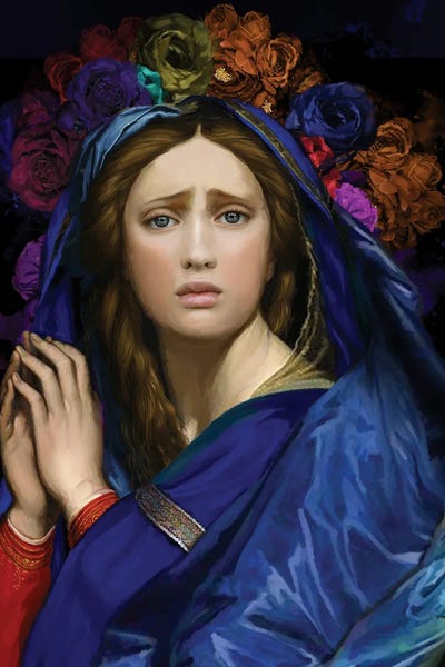 Our Lady With Flowers On Her Head by Marcio Alek art print