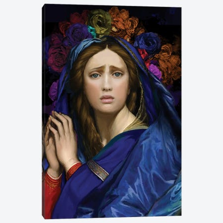Our Lady With Flowers On Her Head Canvas Print #MAQ47} by Marcio Alek Art Print
