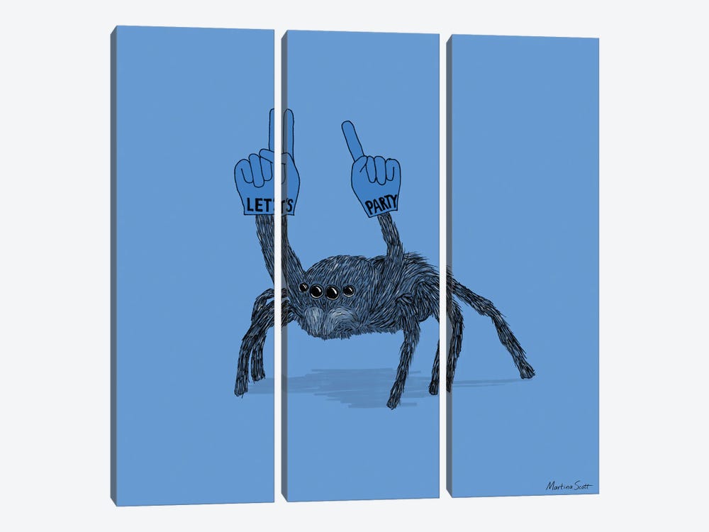 Party Spider by Martina Scott 3-piece Canvas Art Print