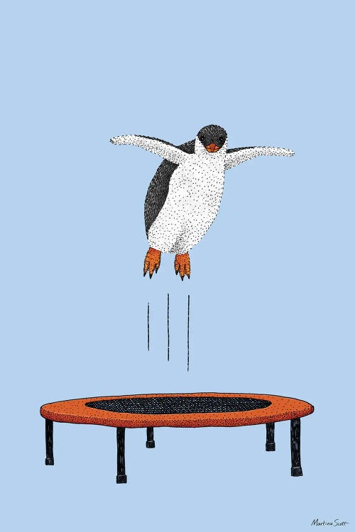 Penguin On A Trampoline