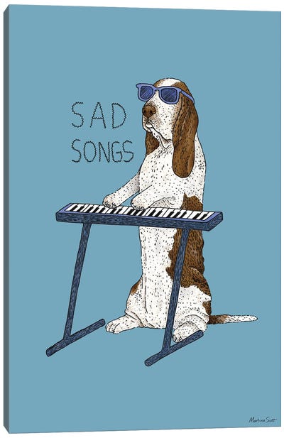 Sad Songs Canvas Art Print - Beagle Art