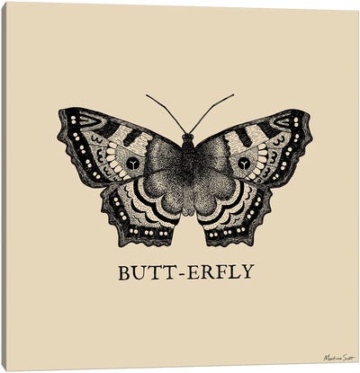 Butt-Erfly Canvas Art Print - Martina Scott