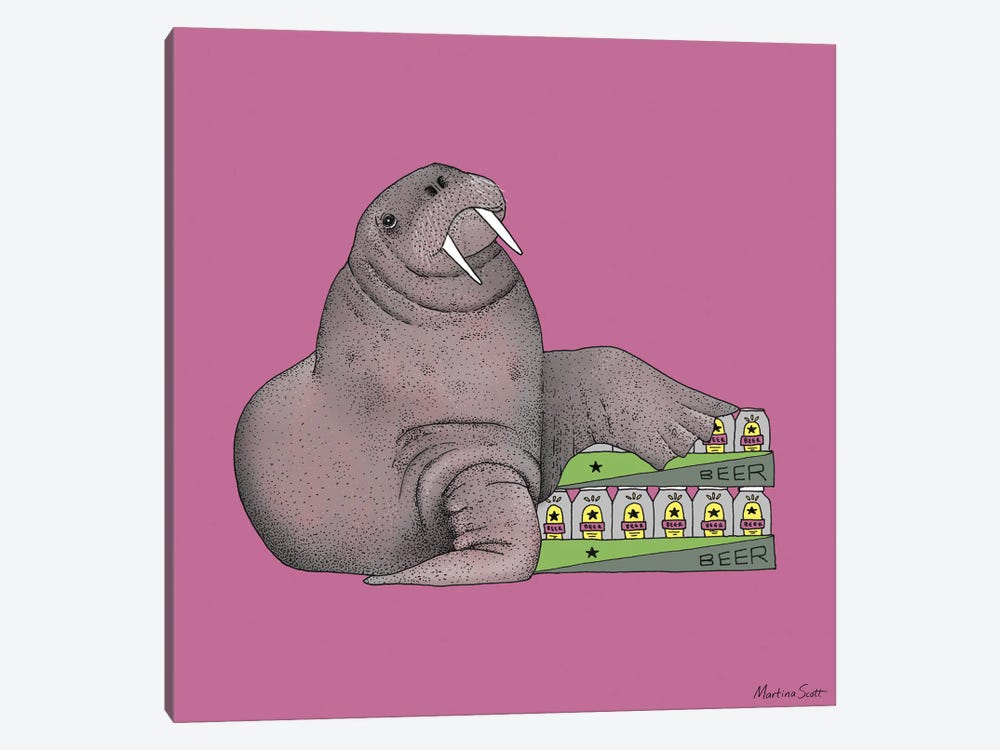 Weekend Walrus by Martina Scott 1-piece Canvas Wall Art