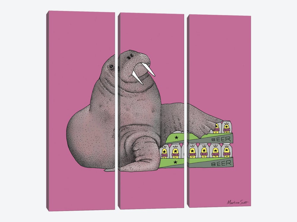 Weekend Walrus by Martina Scott 3-piece Canvas Art