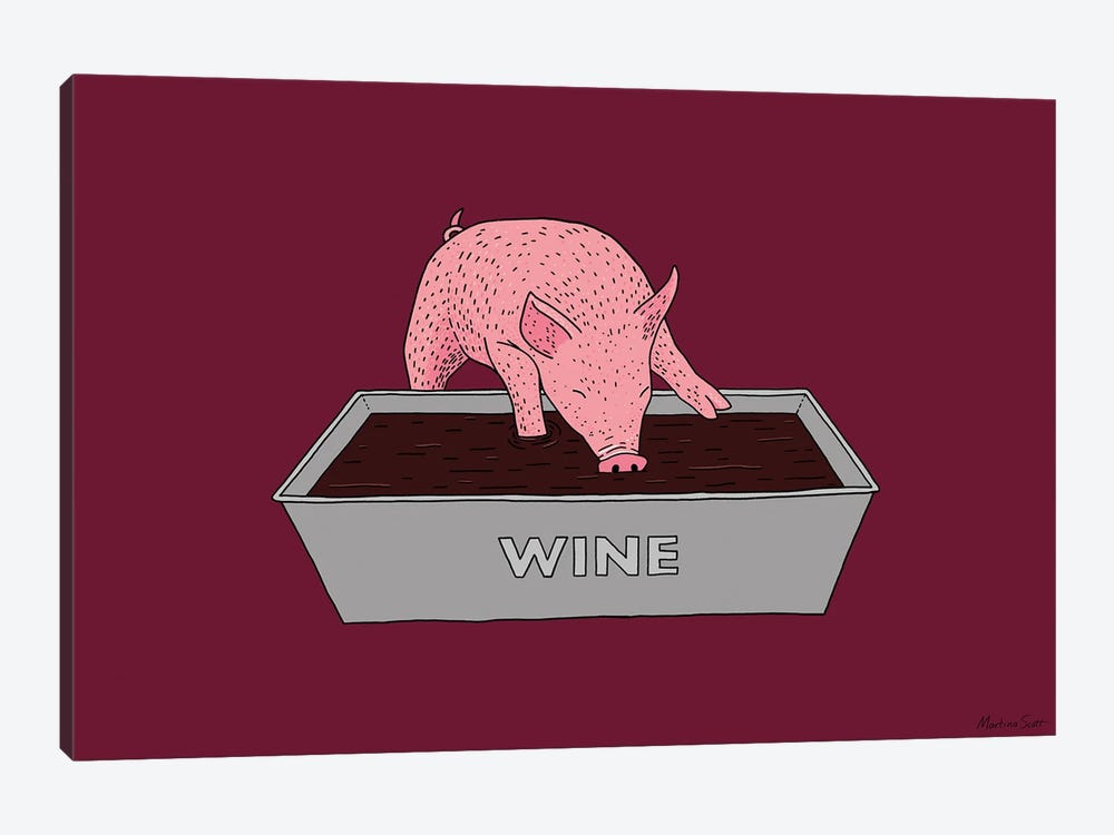 Wine Pig by Martina Scott 1-piece Art Print