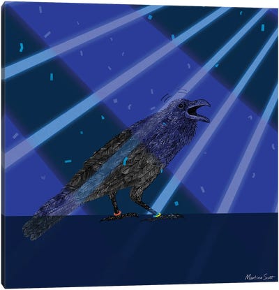 Raving Raven Canvas Art Print - Martina Scott