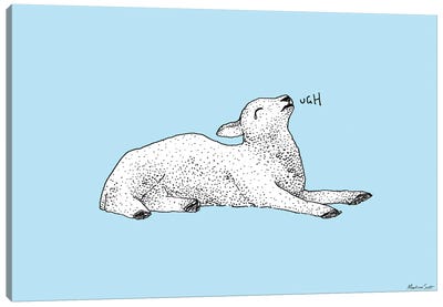 Exasperated Lamb Canvas Art Print - Martina Scott