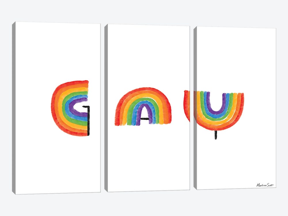 Gay Rainbows by Martina Scott 3-piece Canvas Print
