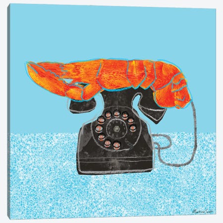 Lobster Telephone Canvas Print #MAS32} by Martina Scott Canvas Print